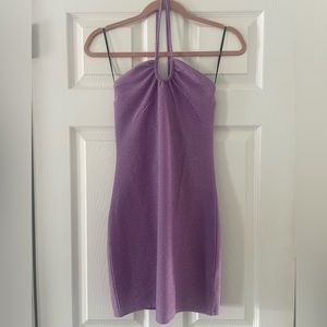 Purple Halter Mini Dress